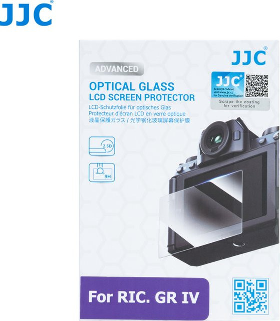 JJC Schutzfolie aus gehärtetem Glas für Ricoh GR IV GR4 GRIV, transparent - Bild 1