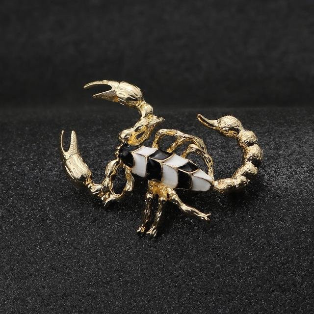 YIRAN Jewelry Skorpion Brosche, Messing, Gold, Emaille, Herren, black - Bild 1
