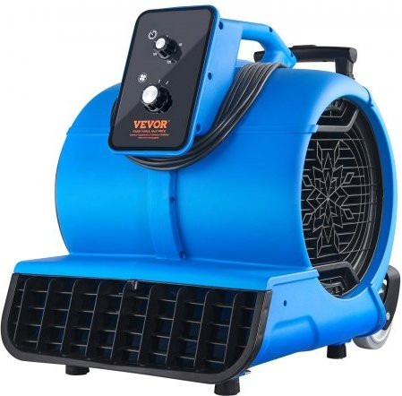 VEVOR Bodengebläse Blau, Tragbarer Luftbeweger mit Timer und 3 Geschwindigkeiten zum Trocknen und Kühlen, B/T/H: 49,0 x 48,0 x 40,0 cm - Bild 1