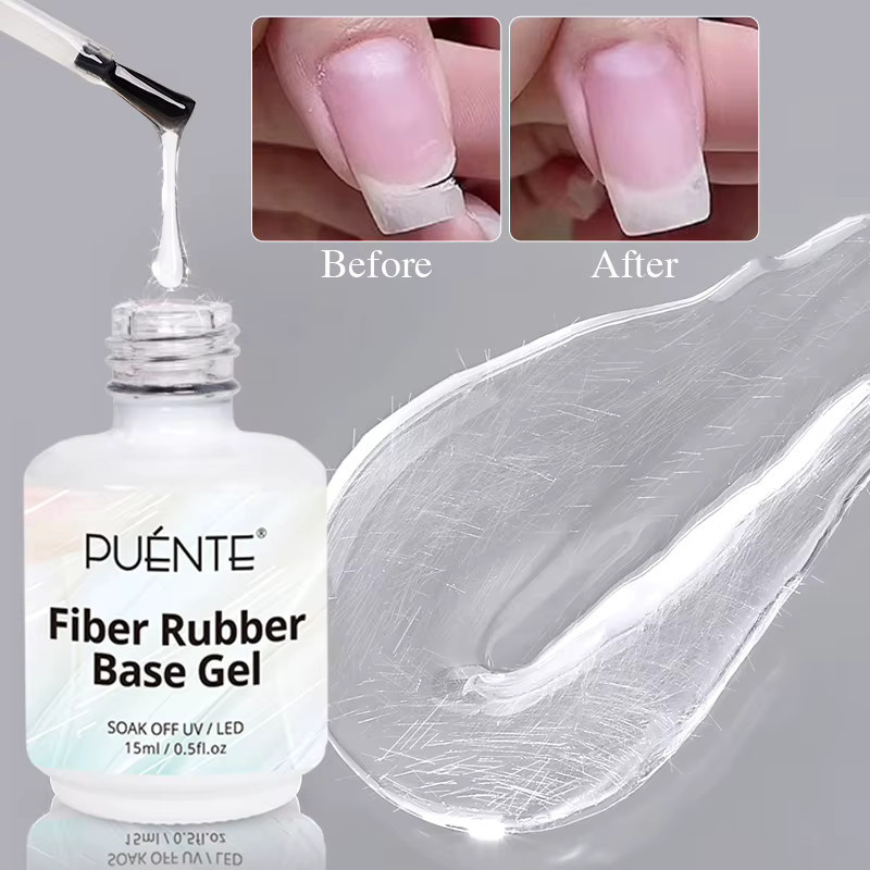 Puente Fiberglas-Gummi-Basis-Gel-Nagellack, durchsichtig, 15 ml - Bild 4