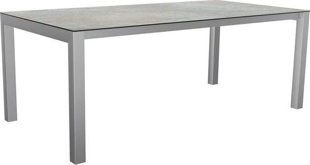 Stern Ausziehtisch Classic mit Edelstahl Tischplatte Silverstar Quartz in Silver, B/T: 250 x 100 cm (ausziehbar auf 200 cm) - Bild 1