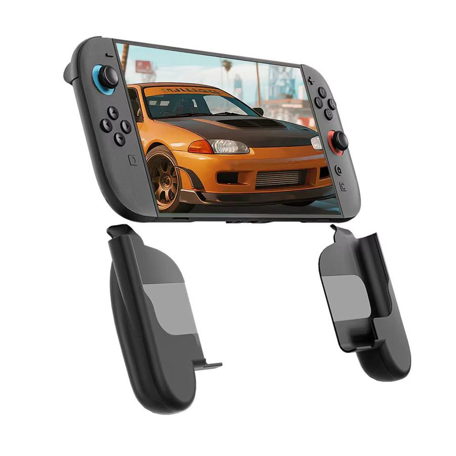 Ergonomischer und rutschfester Handgriff für Switch 2 mit geteilten Griffen in Schwarz - Bild 2
