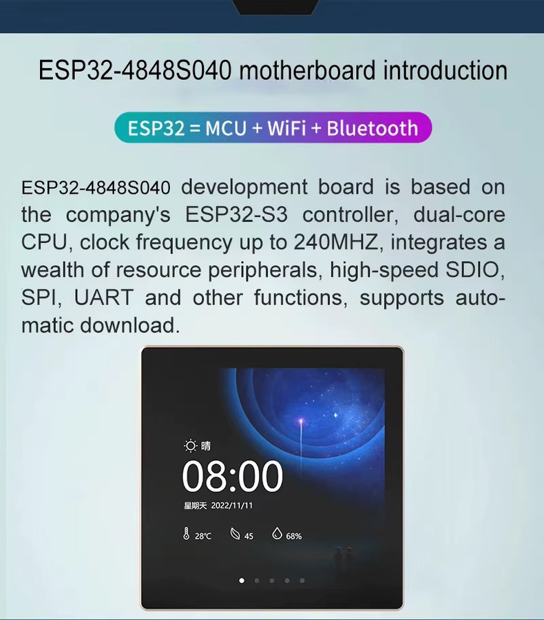 SHCHV ESP32-S3 Smart Display Entwicklungsboard 4,0 Zoll LCD TFT Modul mit WiFi und Bluetooth in Schwarz für Arduino LVGL - Bild 3