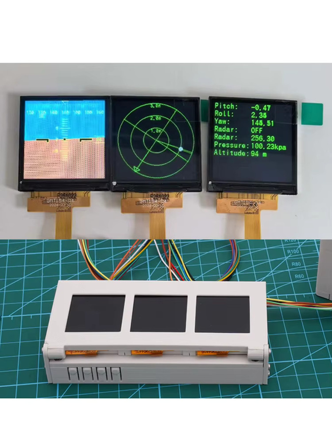 SHUAICHI Simulations-Attitüdenindikator-Sensormodul RC-Modell Ultraschallradar Kombinations-Kit DIY-Teile, Kunststoff - Bild 3