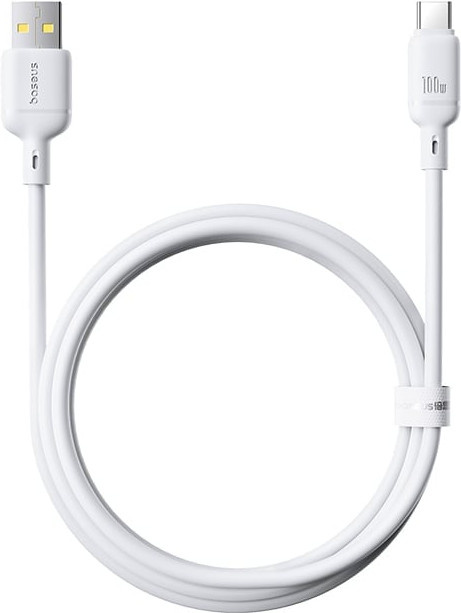 Baseus Silky USB-A auf USB-C Daten- und Ladekabel, 100W, 1m, Weiß - Bild 1