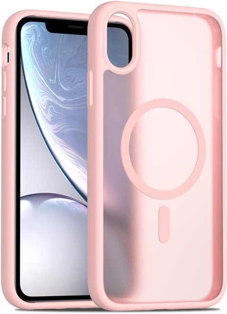 ZHIJIA Magnetisches Case für iPhone XR und iPhone 11, Mattes MagSafe Kompatibles TPU Case, Transparent oder Pink - Bild 1