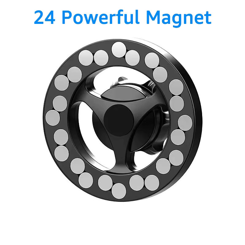 iBudim Magnetischer Ring-Auto-Handyhalter für 17mm Kugelkopfhalterung in Schwarz, Universeller MagSafe kompatibler Autohalter für iPhone und Xiaomi - Bild 2