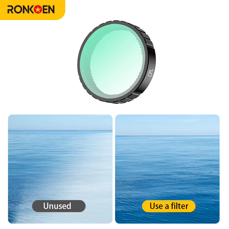 Ronkoen Filterset für DJI Osmo Action 6 mit UV-Spiegel, CPL-Polarisator und ND-Filtern ND8/16/32/64 in Schwarz - Bild 6