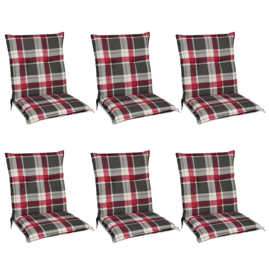 Beautissu Sunny RK Niederlehner 6-teiliges Set, Bordeaux Kariert, B/T/H: 100 x 50 x 6 cm - Bild 2