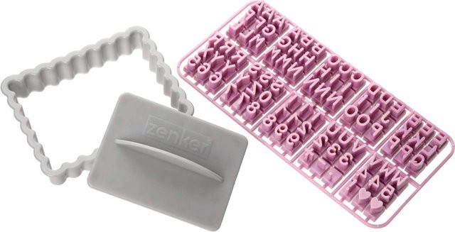 Zenker Ausstecher mit Buchstaben Easy Decorating, 3-teilig, Pink und Grau - Bild 1