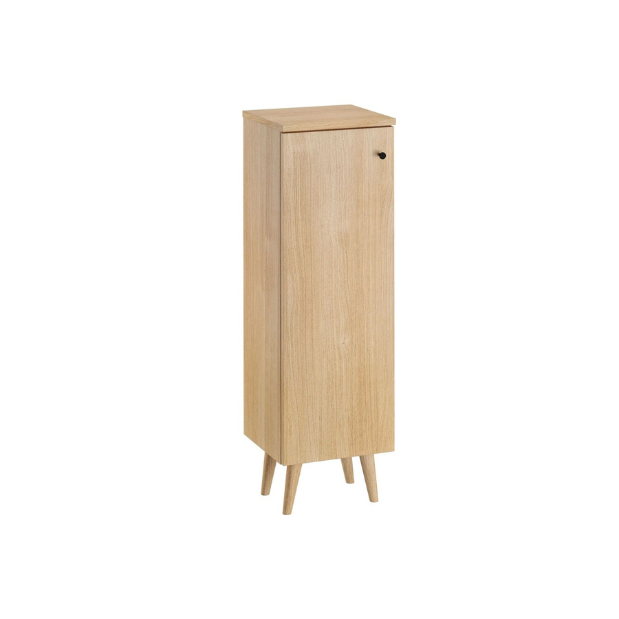 Erst-Holz Bad-Kommode in Eiche Dekor, stehender Schrank mit Füßen, Braun, B/T/H: 36 x 33 x 113 cm - Bild 2