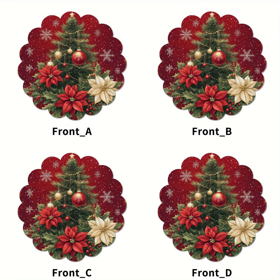 VIKAMA Weihnachtsmatte mit Schneeflocken-Design, rutschfest und maschinenwaschbar, rote Unterseite, ideale Tischdekoration für die Weihnachtszeit - Bild 3