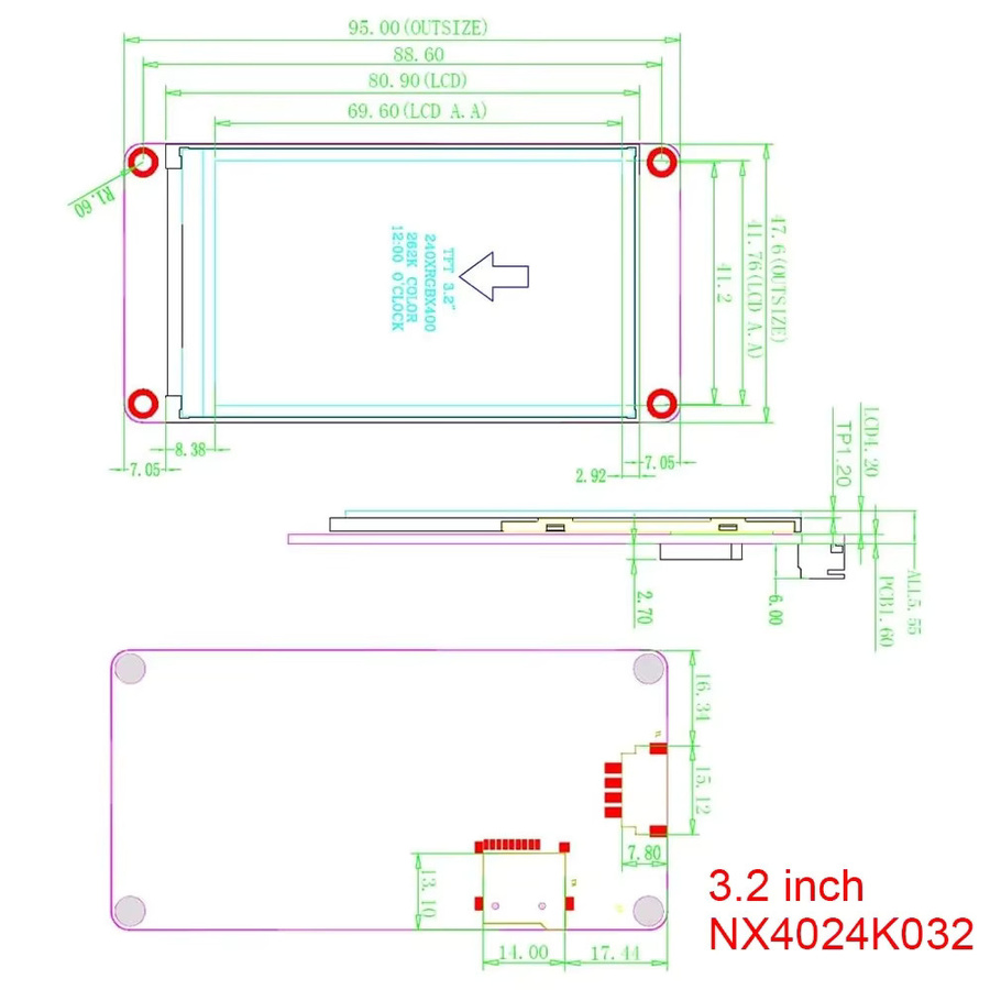 Nextion Enhanced HMI-Display NX4024K032 mit 3,2 Zoll resistivem Touchscreen, 5V TFT LCD, 320x240 Pixel, Schwarz, für Arduino und ESP32 - Bild 3