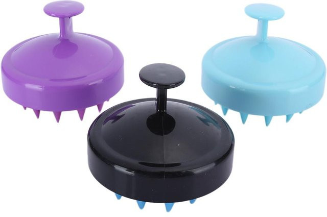 Koogeelife Shampoo Bürste, 3 Stück, Silikon, Purple, Unisex - Bild 1