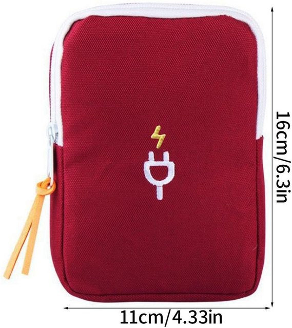 XYZ Elektronik Reise Organizer Wasserdicht Tech Zubehör Beutel für Kabel und Ladegeräte in Weinrot - Bild 1