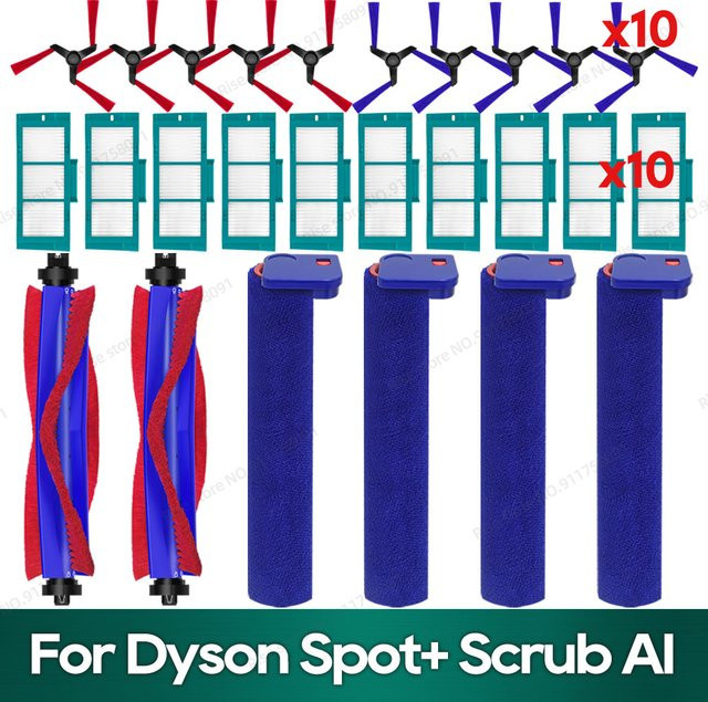 OSSIEAO Ersatzteile Set für Dyson Spot+ Scrub AI mit Hauptbürste, Filter und Seitenbürsten in Multicolour - Bild 1