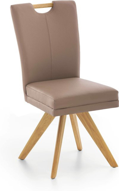 Polsterstuhl COLORADO von NIEHOFF SITZMÖBEL aus Leder und Eiche in Beige, Braun oder Weiß - Bild 1