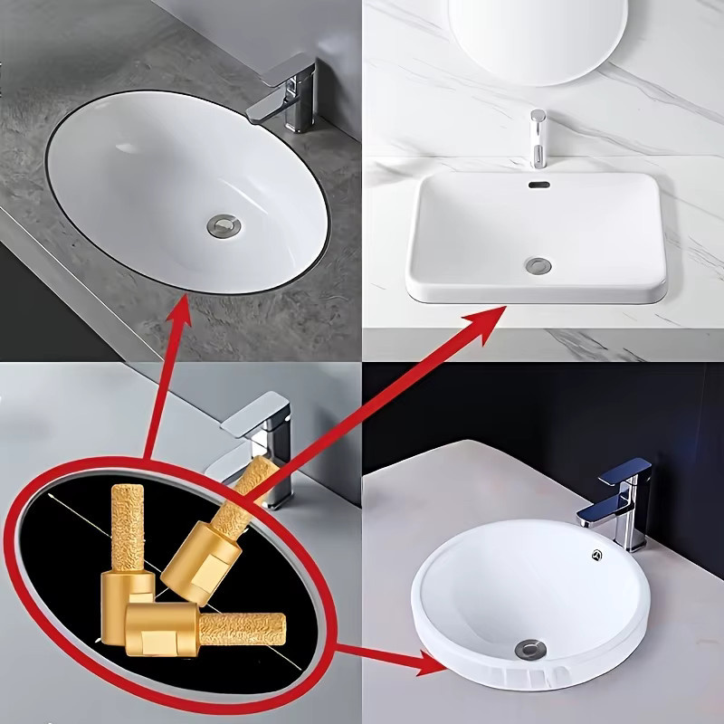 Taichung 3-teiliges Fräser-Set in Gold zum Fräsen und Trimmen von Stein, Fliesen und Arbeitsplatten, kompatibel mit Winkelschleifern - Bild 4