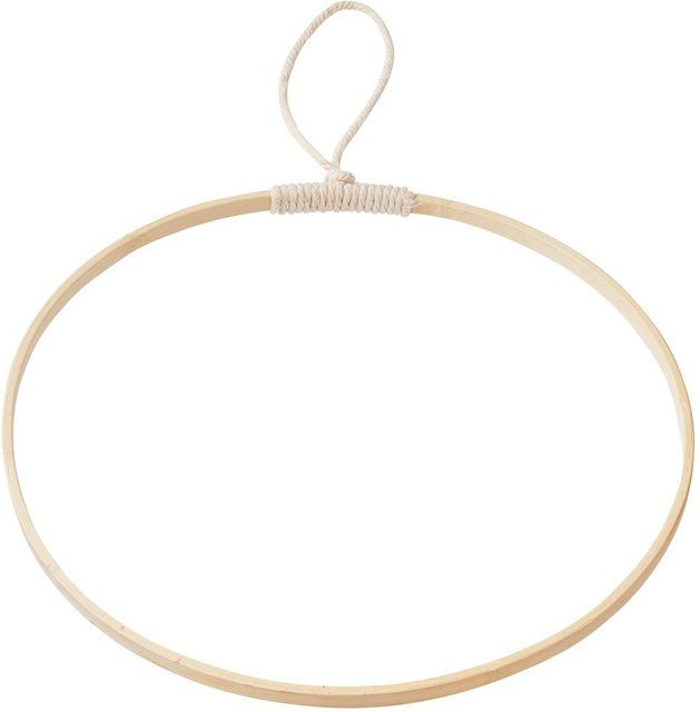 HobbyFun Bambus-Holzring in Beige mit Aufhängung, Durchmesser: 30 cm - Bild 1