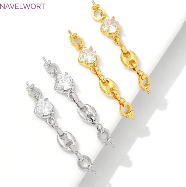 Armbandverbinder 18K vergoldet, mit Zirkonia besetzt - Bild 1