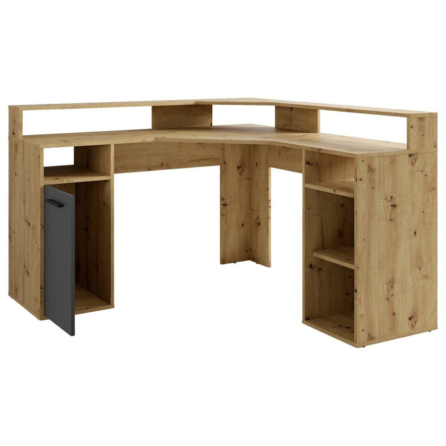 Eckschreibtisch FOX von byLIVING in Eiche und Anthrazit, B/T/H: 139 x 139 x 90,8 cm - Bild 3