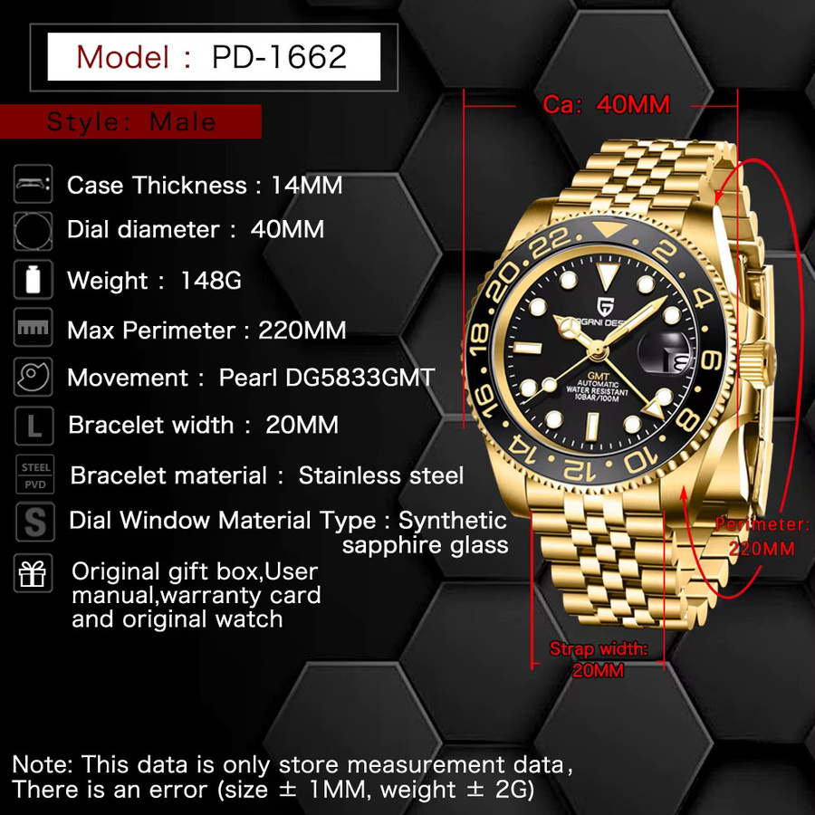 Pagani Design Armbanduhr, Automatik, Edelstahl, Keramik, 40 mm, Herren - Bild 6