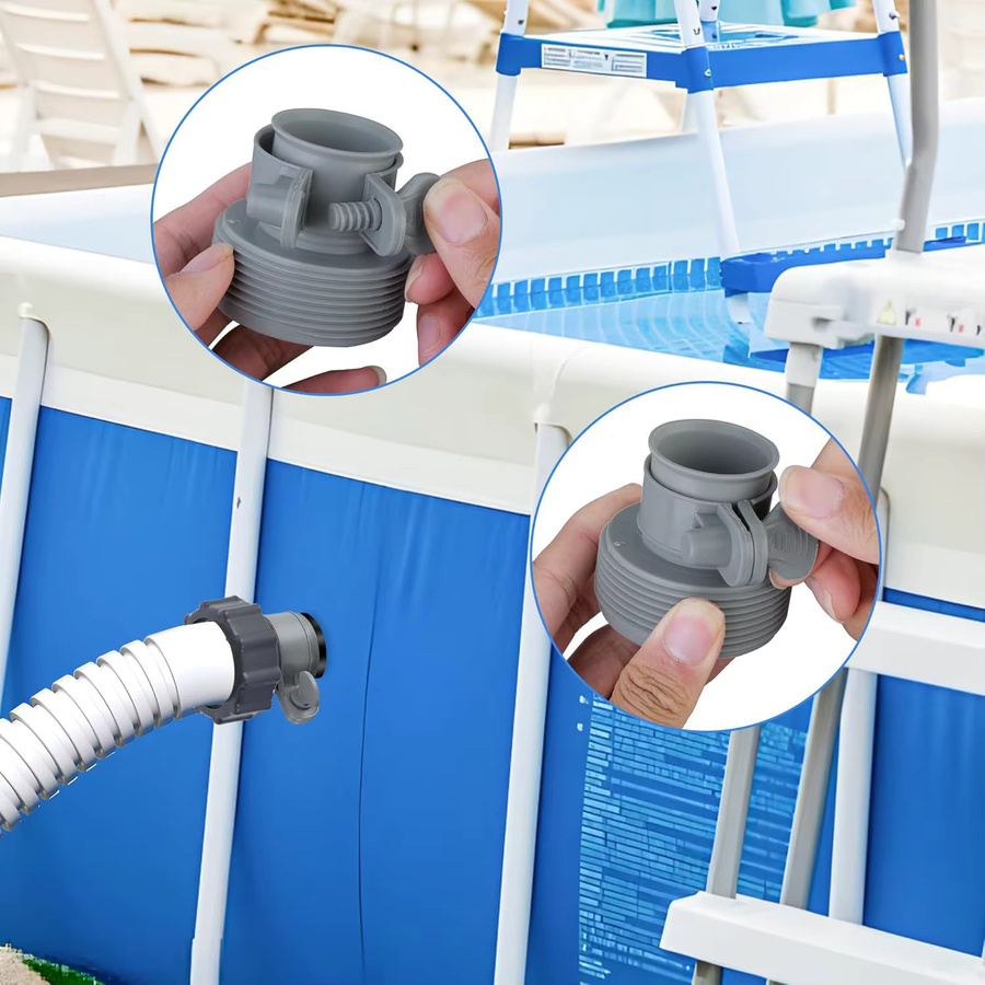 Pool-Schlauchadapter 1,25 bis 1,5 Zoll in Weiß für Pool-Pumpen und Meerwassersysteme mit Kolbenventilkragen - Bild 5