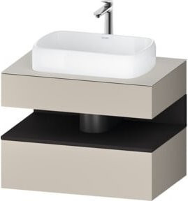 Duravit Waschtischunterschrank Qatego in Grau Matt mit einer Schublade, Wandmontage, B/T/H: 80 x 55 x 60 cm - Bild 1