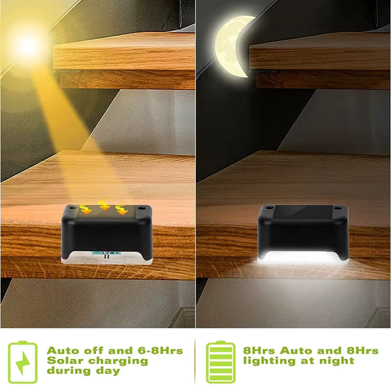 KDULIT Mini Solar LED Gartenleuchten wasserdichte Außenlampen zur Dekoration von Balkon, Zaun und Treppen - Bild 2