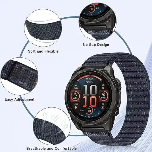 Uhrenarmband Nylon-Schlaufenband, Schwarz, Textil/NATO, Unisex - Bild 3