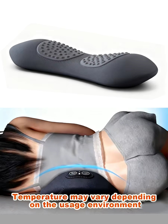 Vilnason 3-in-1 Rückenmassagegerät mit Wärmefunktion und Vibration in Grau zur Linderung von Rückenschmerzen und zur Dehnungsunterstützung - Bild 1