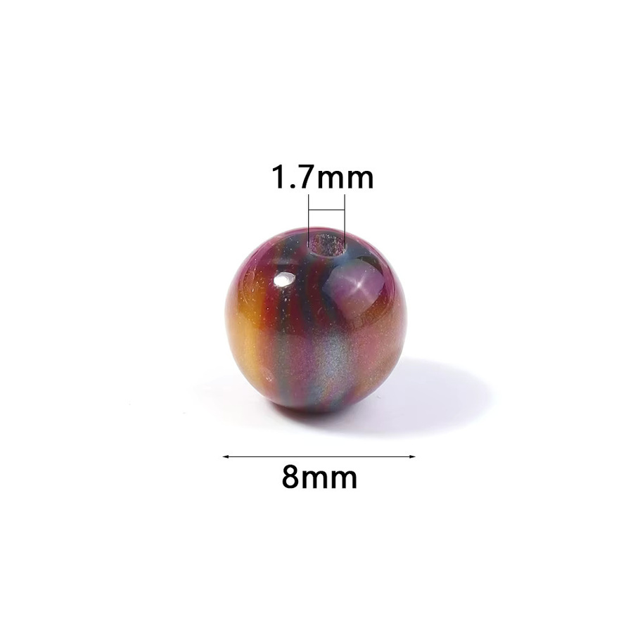 lingsai Abstandhalter-Perlen, 8mm, Harz, Bunt, Glitzernd - Bild 1