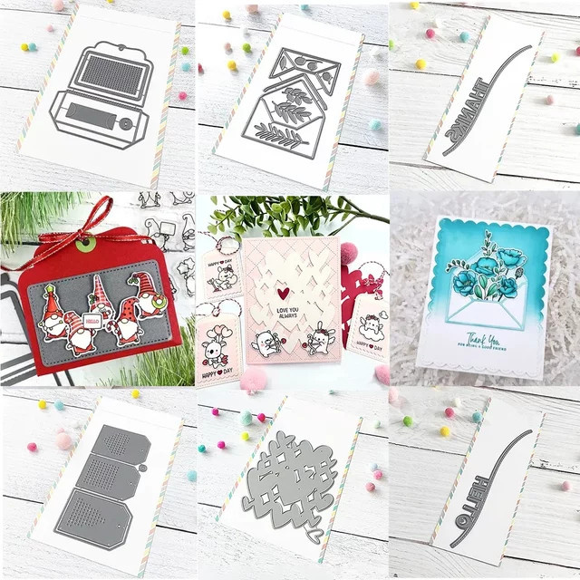 Hilly Words Botanic Envelope Hearts Metall-Stanzformen für Scrapbooking und DIY-Bastelprojekte - Bild 1