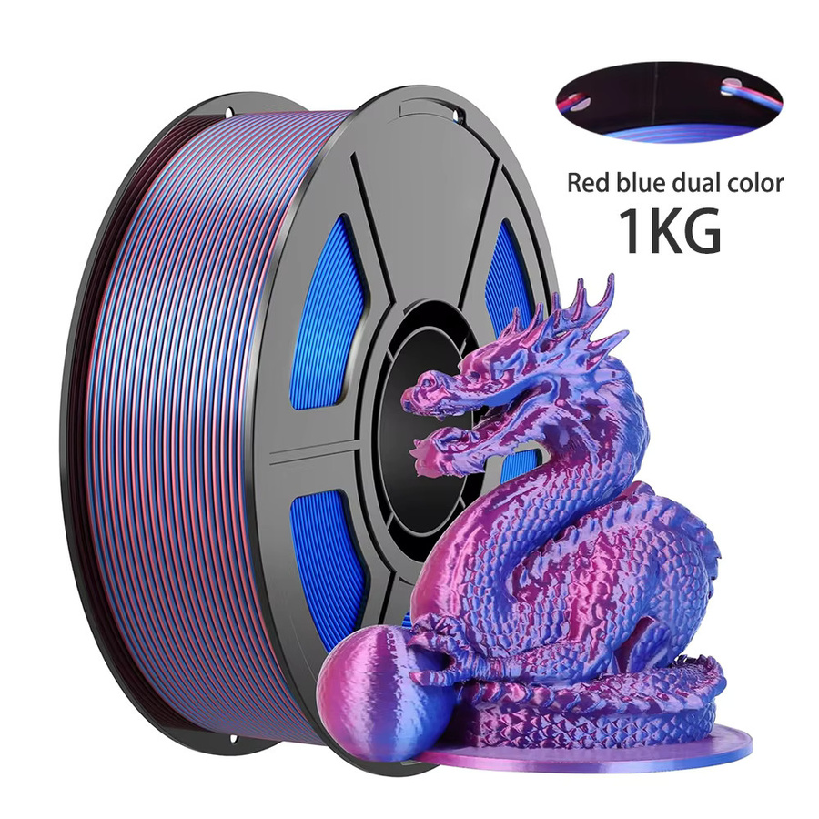 3D Maliang PLA Seiden-Filament zweifarbig für FDM 3D-Drucker 1,75mm rot blau grün - Bild 2