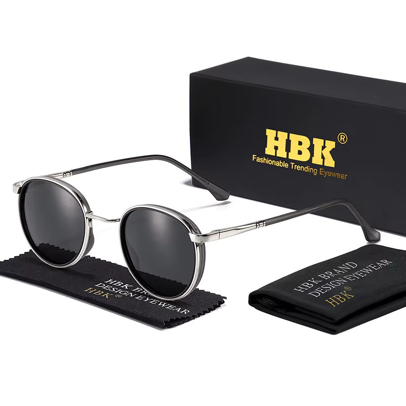 HBK Sonnenbrille, Unisex, Vollrand, Round, black, polarisiert - Bild 2
