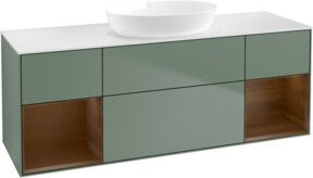 V&B Waschtischunterschrank Finion mit Wandbeleuchtung, Farbe Weiß lackiert, Breite: 160 cm, Höhe: 50,1 cm - Bild 1