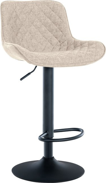 CLP Barhocker Minosa Beige Gestappelt mit Metallfußstütze Höhenverstellbarer Drehstuhl - Bild 1