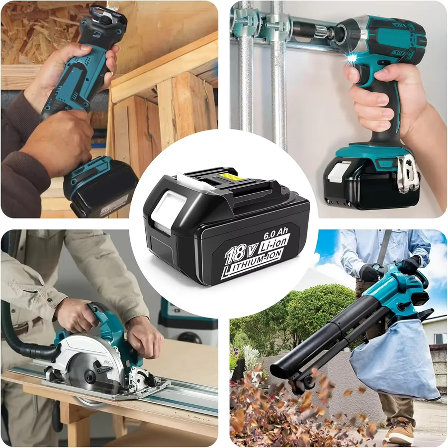 Makita Ersatzakku 18V 6000mAh in Schwarz inklusive 6A Ladegerät für BL1830 BL1860 BL1850 BL1840B - Bild 3