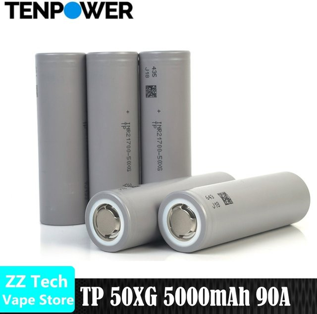 TENPWOER TP 50XG INR21700-50 XG Li-Ionen-Akku mit 5000mAh und hoher Entladerate, 3,7V, Grau - Bild 1