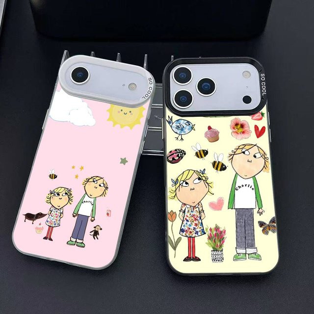 Charlie und Lola Anime Handyhülle für Apple iPhone 12 13 14 15 16 17 Pro Max Plus mit Protect Plating Schutzhülle - Bild 1