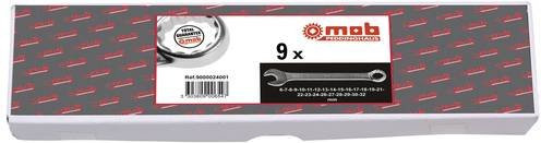 MOB 9000016001 Ring-Maulschlüssel-Satz 16-teilig aus Chrom-Vanadium in Silber, Schlüsselweite metrisch 8 - 24 mm - Bild 1