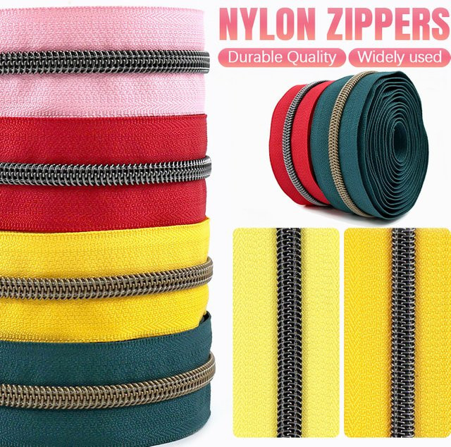 Meetee Nylon-Reißverschlussrollen aus Kunststoff in Schwarz für Taschen und Gepäck - Bild 1
