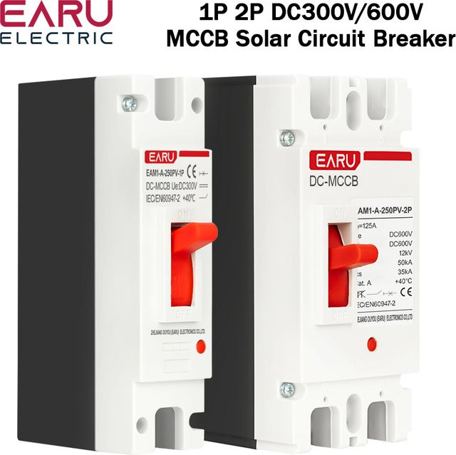 EARU Solar-Leistungsschalter MCCB mit Überlastschutz für Photovoltaik-Anlagen 300 V bis 600 V DC in Weiß - Bild 1