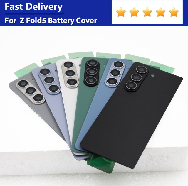 Samsung Z Fold 5 Ersatzgehäuse Rückseite mit Kameraobjektiv in Schwarz (Modell F946B) - Bild 1