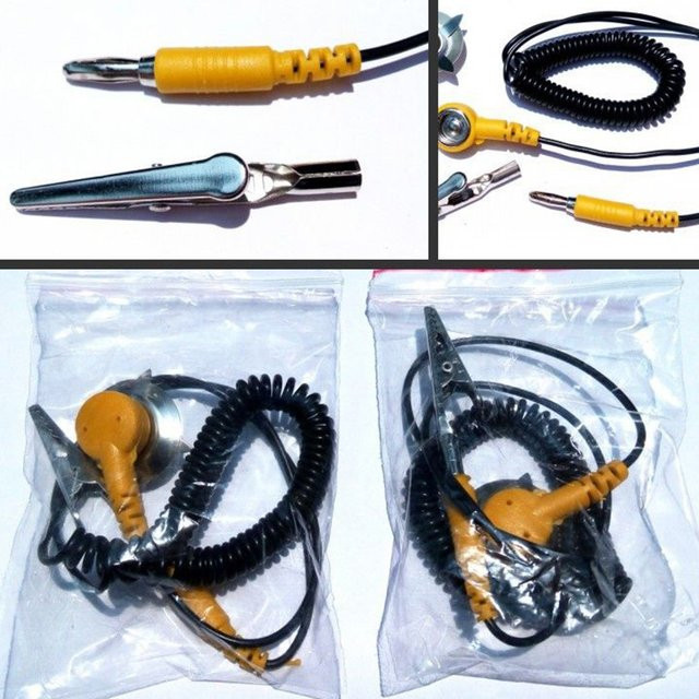 VIBRATITE Anti-Statische ESD Erdung Spiralkabel mit Alligator Clips und PU-Draht - Bild 1