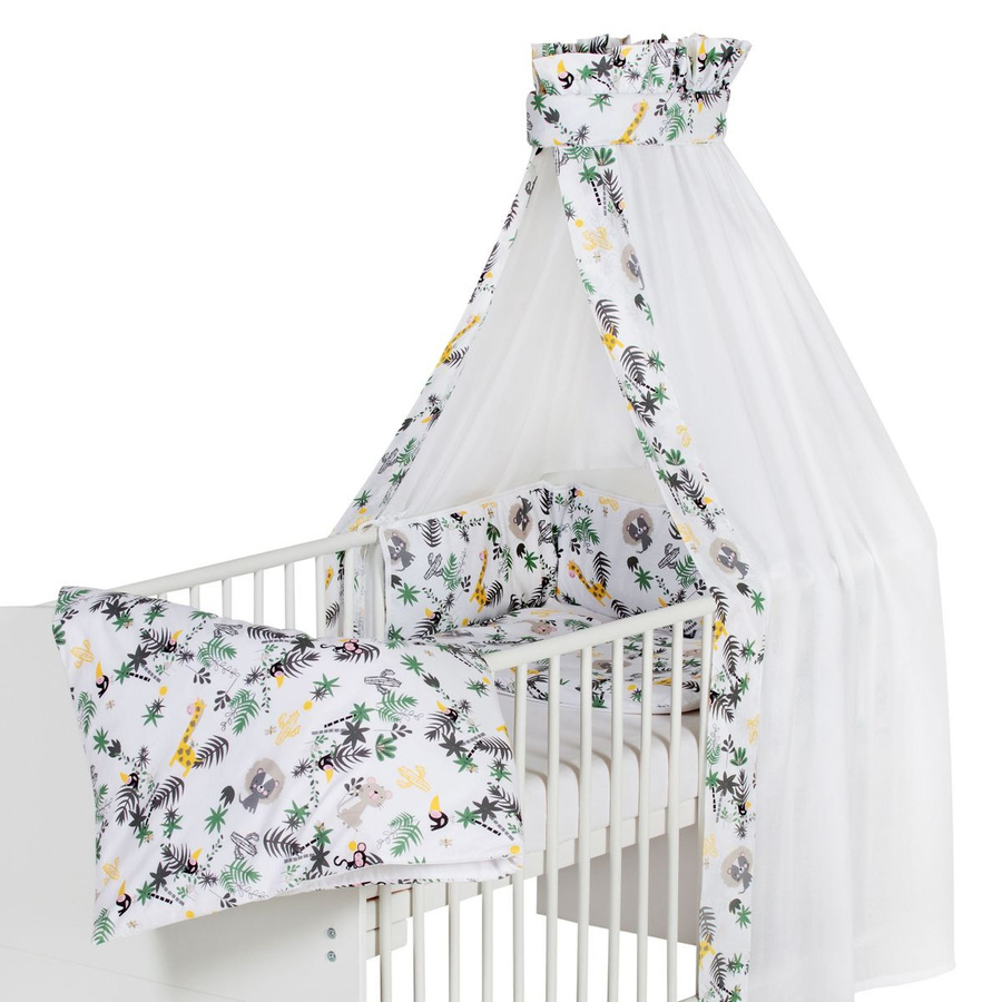 Schardt 4-tlg. Bettwäsche-Set Jungle für Babys aus Baumwolle, Multicolor, Decke B: 100 cm, T: 135 cm, Kissen B: 40 cm, T: 60 cm - Bild 1