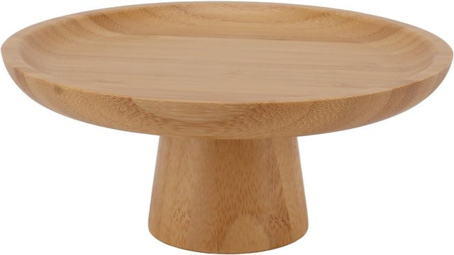 TOMTOP JMS Hohe Obstschale aus Massivholz in Beige, Rundes Serviergeschirr aus Holz - Bild 1