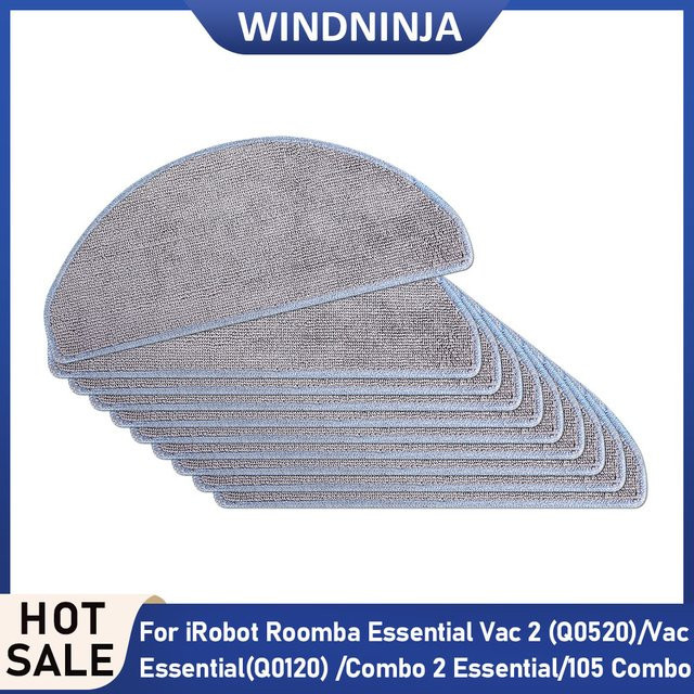 Mopp-Pad-Ersatzteile für iRobot Roomba Essential Vac 2 Q0520, Vac Essential Q0120, 104, 105 Combo und Combo 2 Essential Roboterstaubsauger in Grau - Bild 1