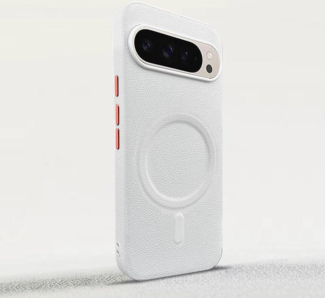 Premium Leder Vollschutzhülle für Google Pixel 10 9 Pro XL 9A in Weiß mit Kameraschutz und unabhängiger Tastenabdeckung - Bild 1