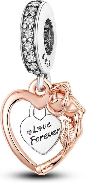 Allbestart Charme, 925 Silber, Roségold, Perle, Zirkonia, Damen - Bild 1